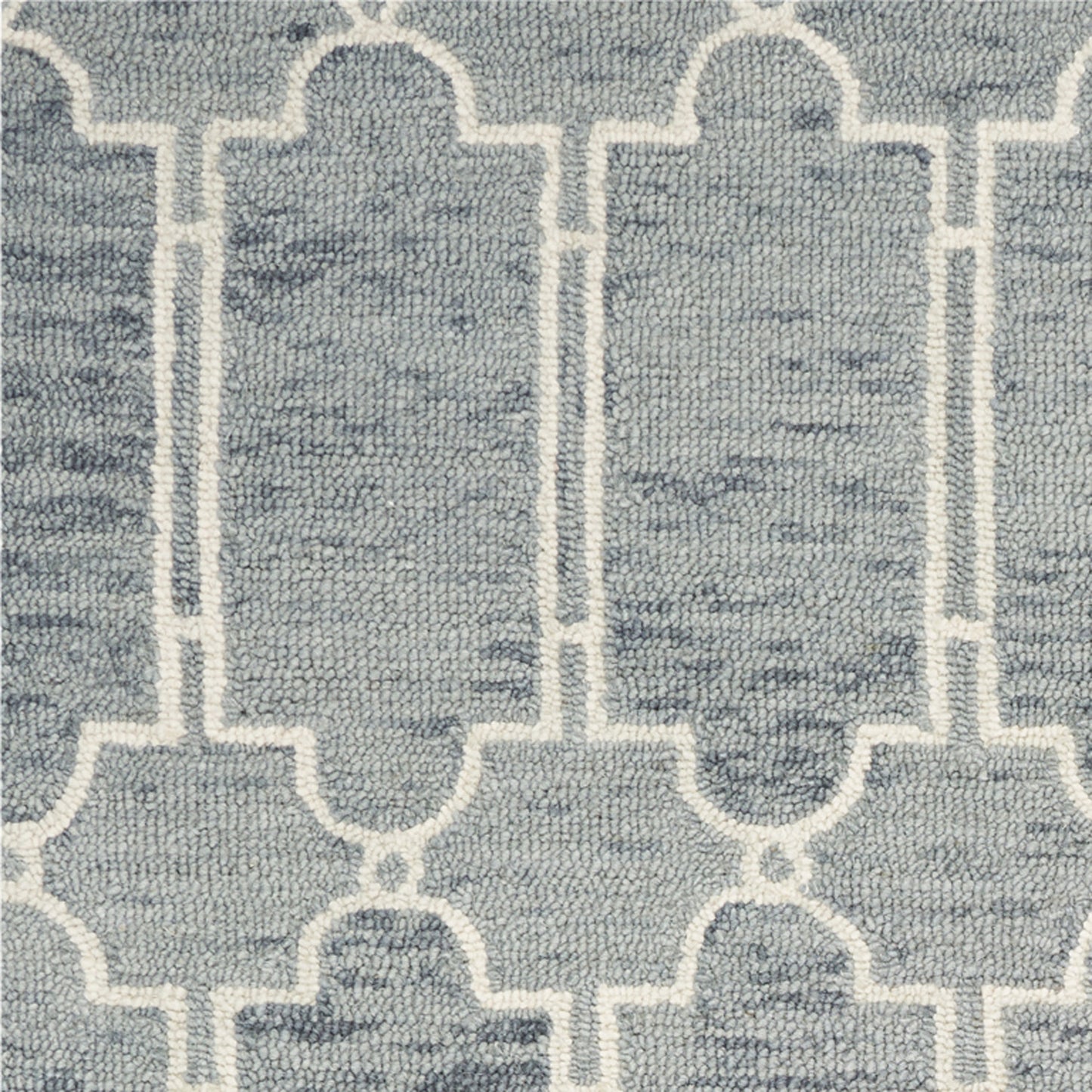 Slate Blue Hand Tufted Geometric Indoor Area Rug