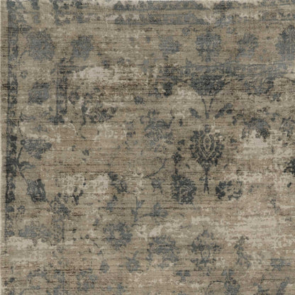 Sand Blue Floral Rug