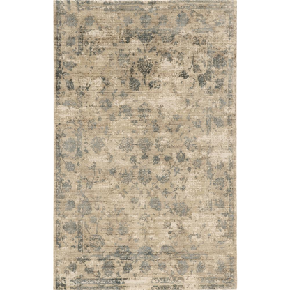 Sand Blue Floral Rug