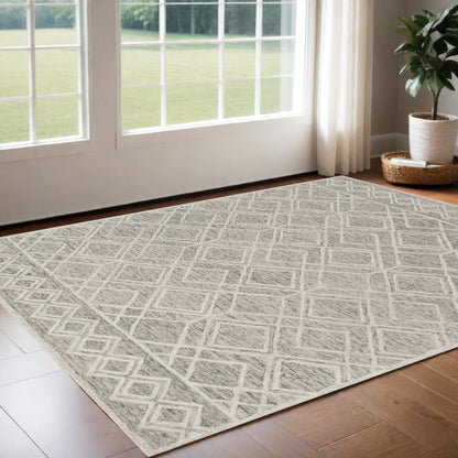 Sand Wool Geometric Rug