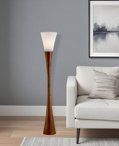 Cone Shade Solid Wood Floor Lamp