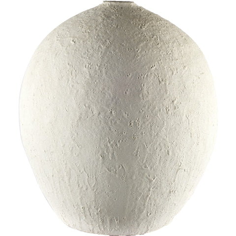 Textured White Ceramic Vase