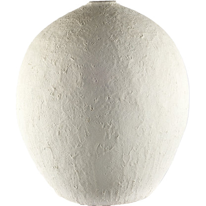 Textured White Ceramic Vase