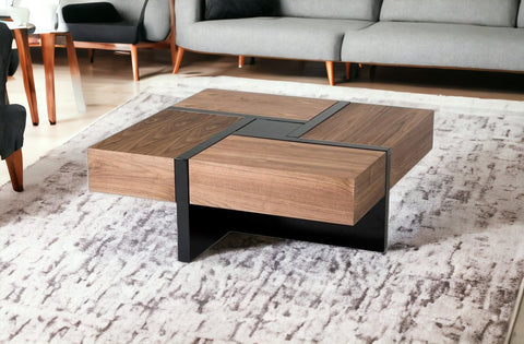 Dual-Tone Storage Coffee Table