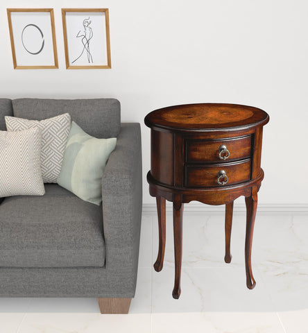 Espresso Maple Oval End Table