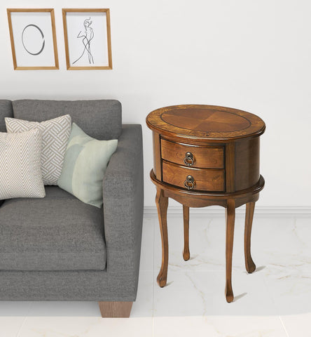 Olive Ash Oval End Table